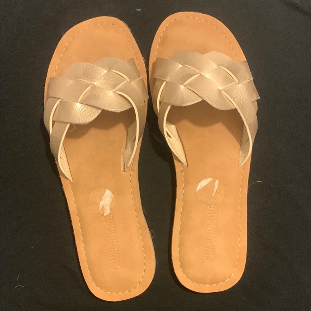 Gold Braided Slide Sandals, brand new
